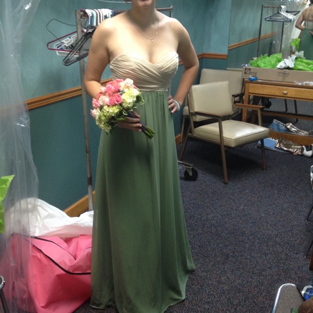 Alfred Angelo Long Strapless Bridesmaid Dress